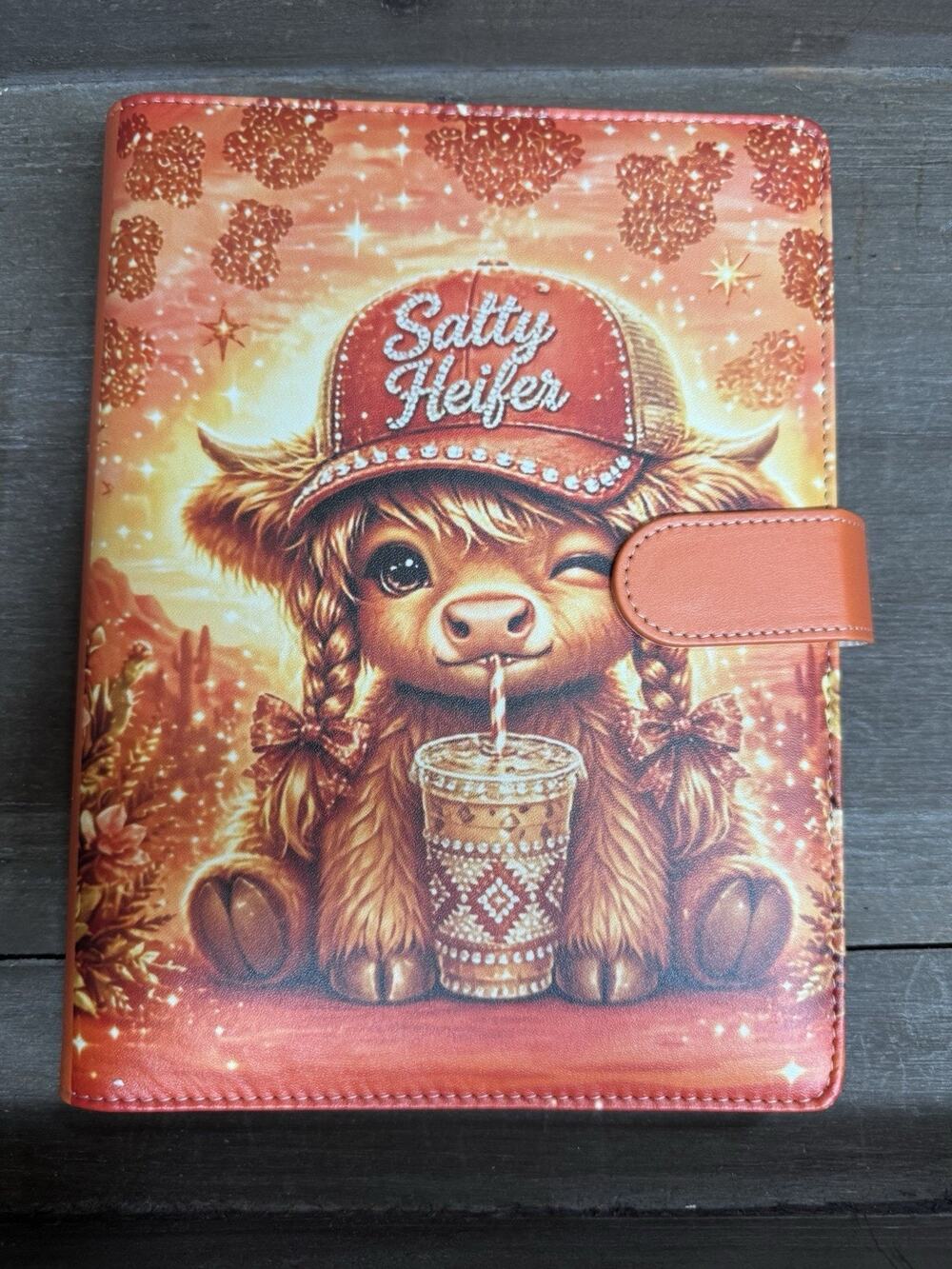 Salty Heifer Highland Cow A5 Binder with paper